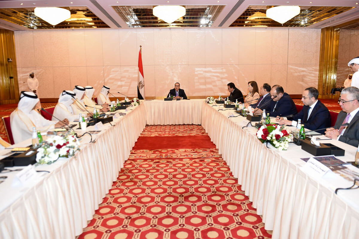 The Egyptian Prime Minister meets the Qatari Businessmen