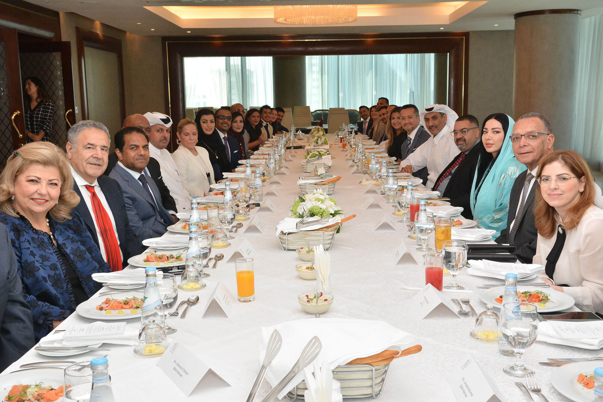 The Qatari Businessmen Association organized a luncheon in honor of the greater Washington Hispanic Chamber of Commerce.