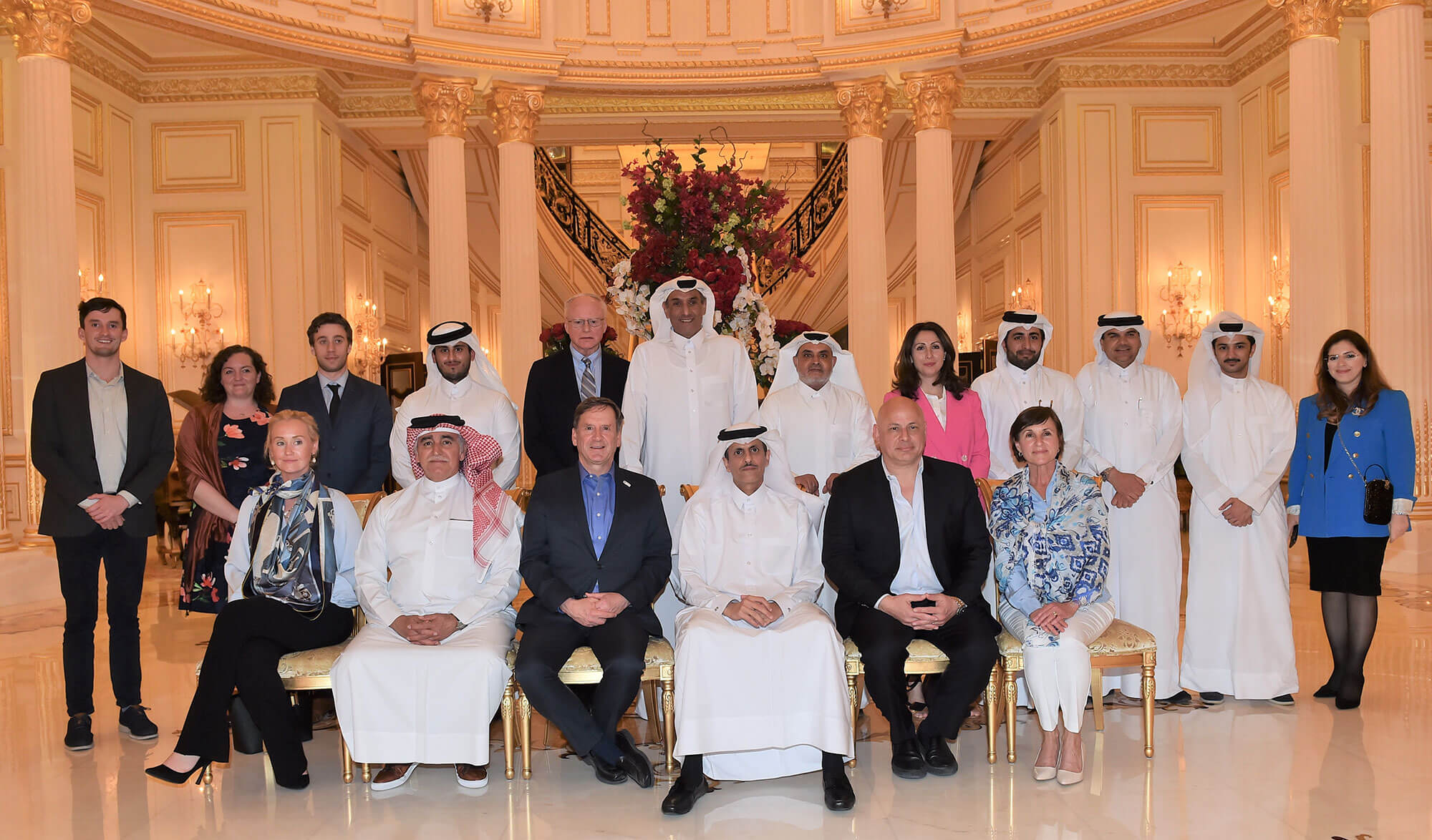 Hosting a delegation from the Global Advisory Council of the Wilson Center at the Majlis of Sheikh Dr. Khalid bin Thani Al Thani, QBA Second Deputy