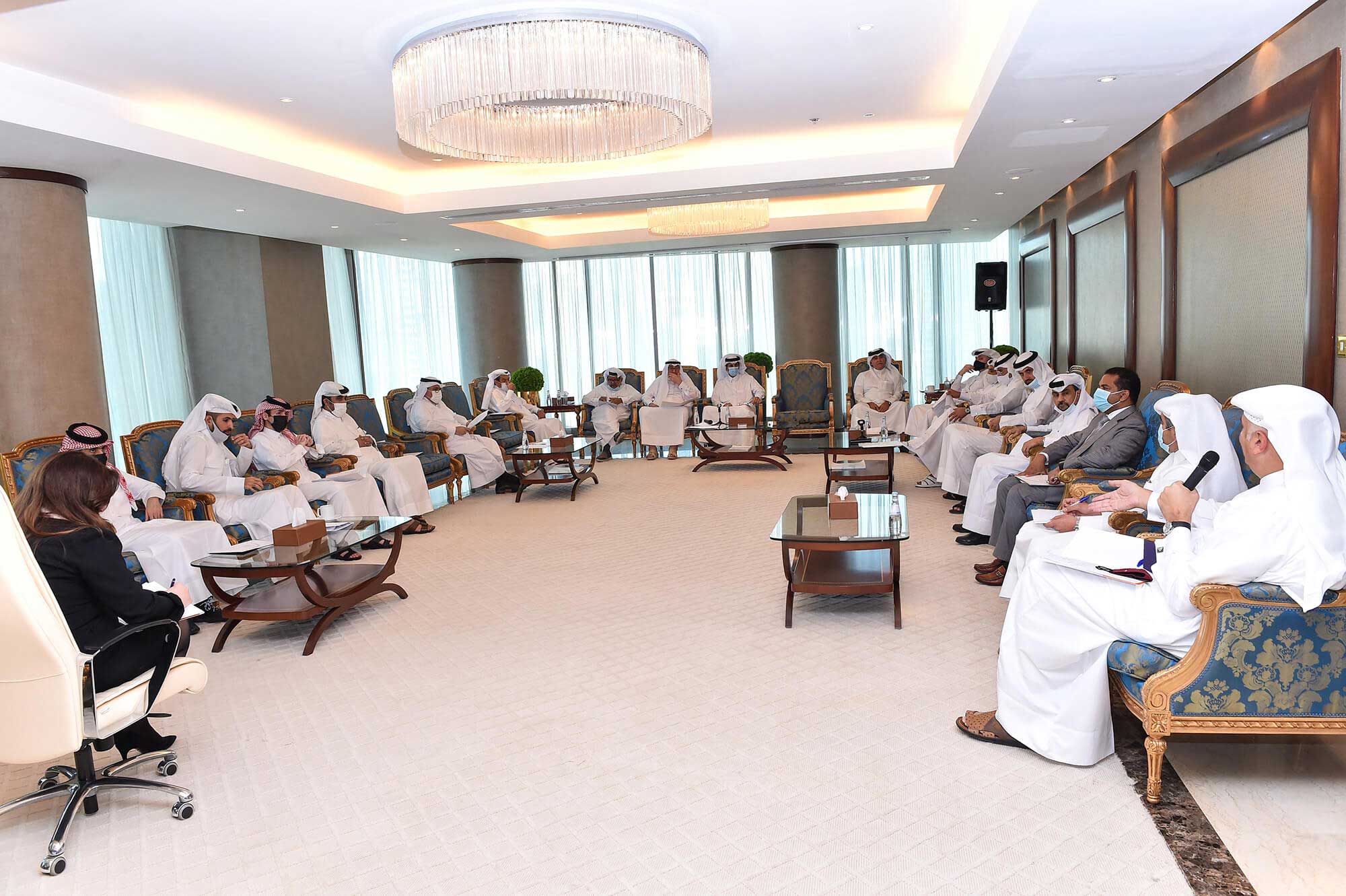 اجتماع رابطة رجال الاعمال القطريين لبحث الوضع الاقتصادي و التحديات التي تواجه القطاع الخاص في ظل انحسار ازمة كوفيد